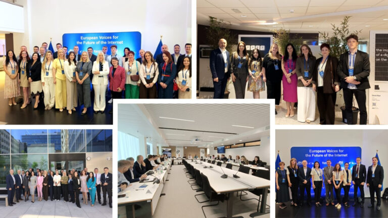 Group photo of IMPETUS team at EURODIG 2026 on online safety and digital rights.